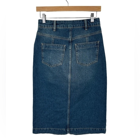 NWT Reiss Myla Denim Midi Skirt 4 US 8 UK - Picture 4 of 16